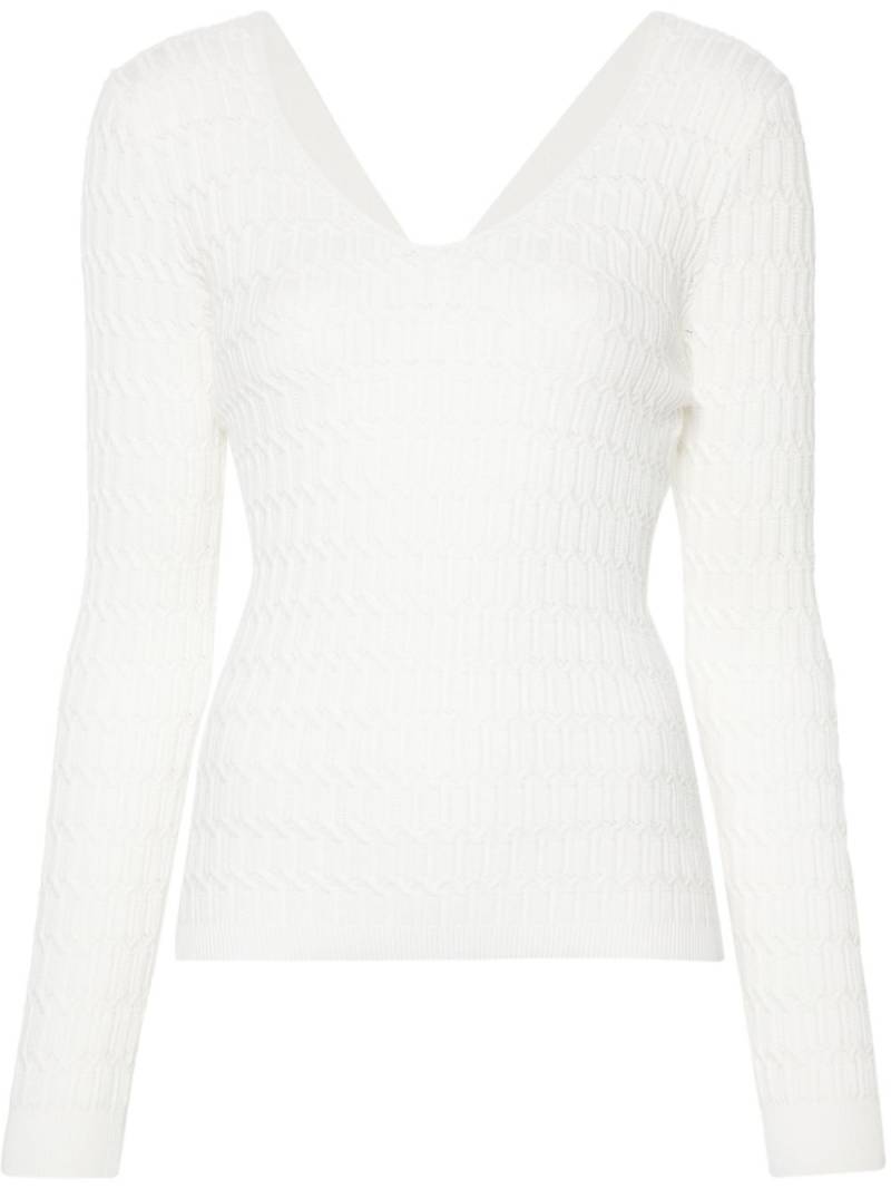 TWINSET logo-plaque sweater - White von TWINSET