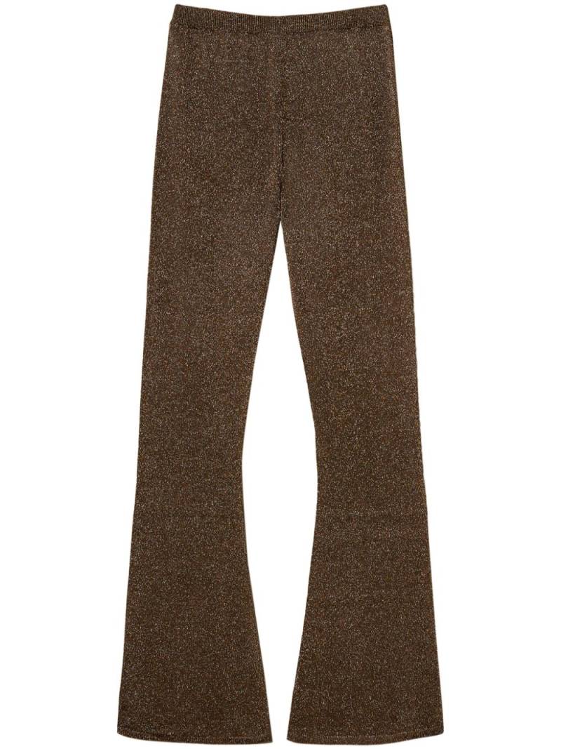 TWINSET lurex-detailing flared trousers - Brown von TWINSET