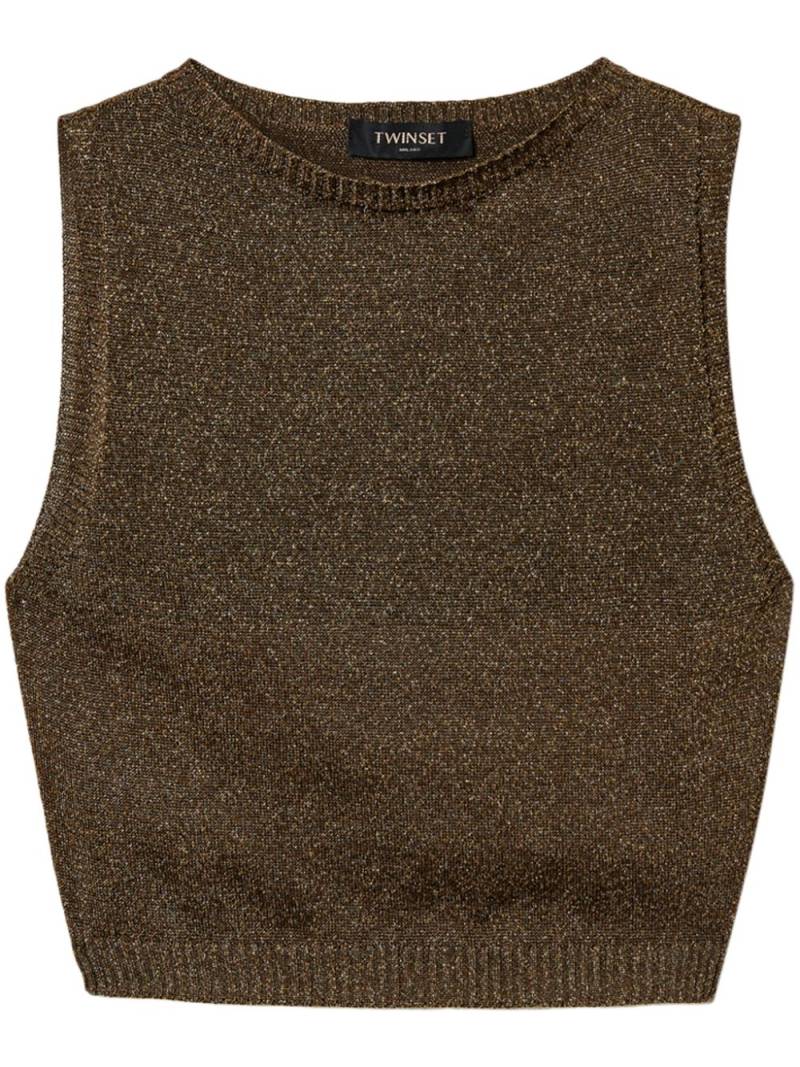 TWINSET lurex knitted top - Brown von TWINSET