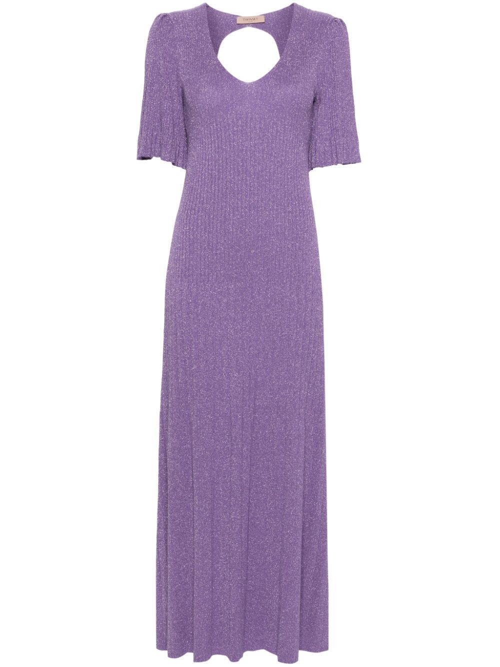 TWINSET lurex ribbed-knit maxi dress - Purple von TWINSET