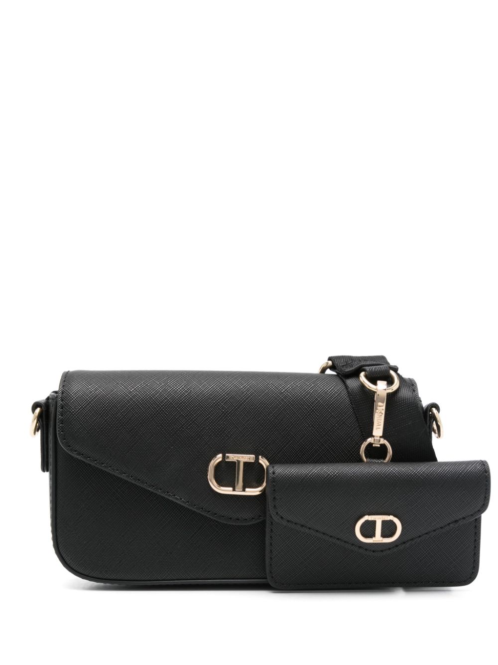 TWINSET mini Oval T-plaque cross body bag - Black von TWINSET