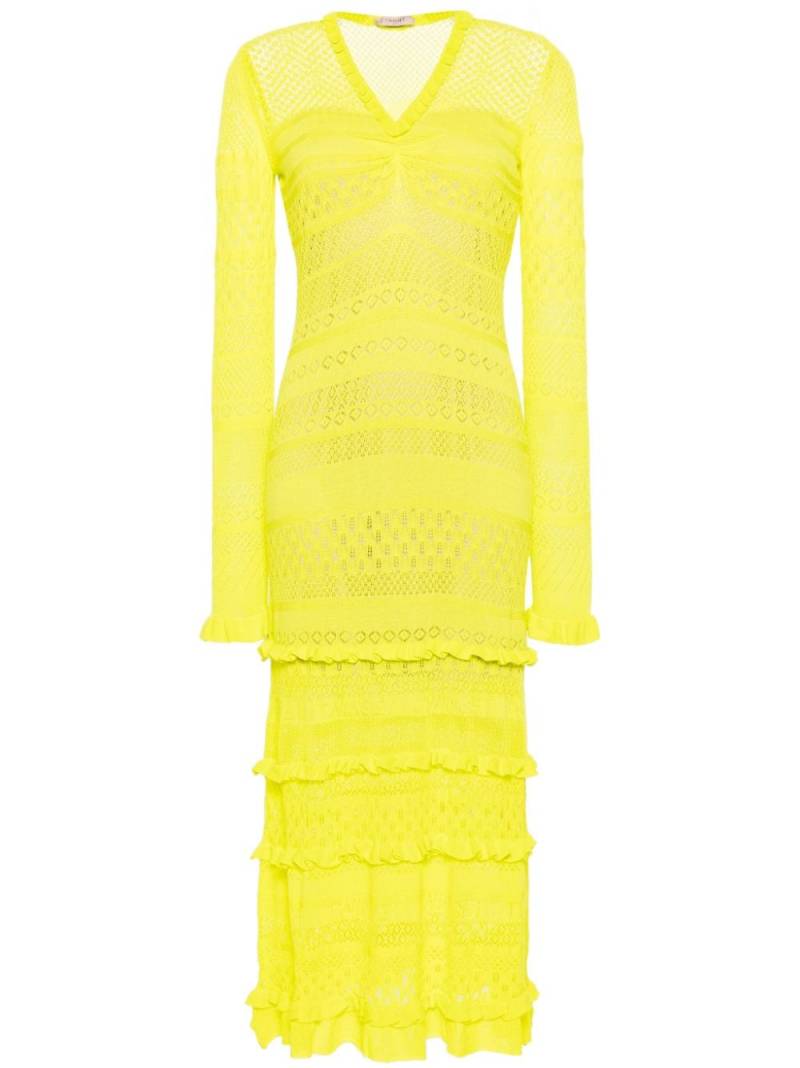 TWINSET open-knit maxi dress - Yellow von TWINSET