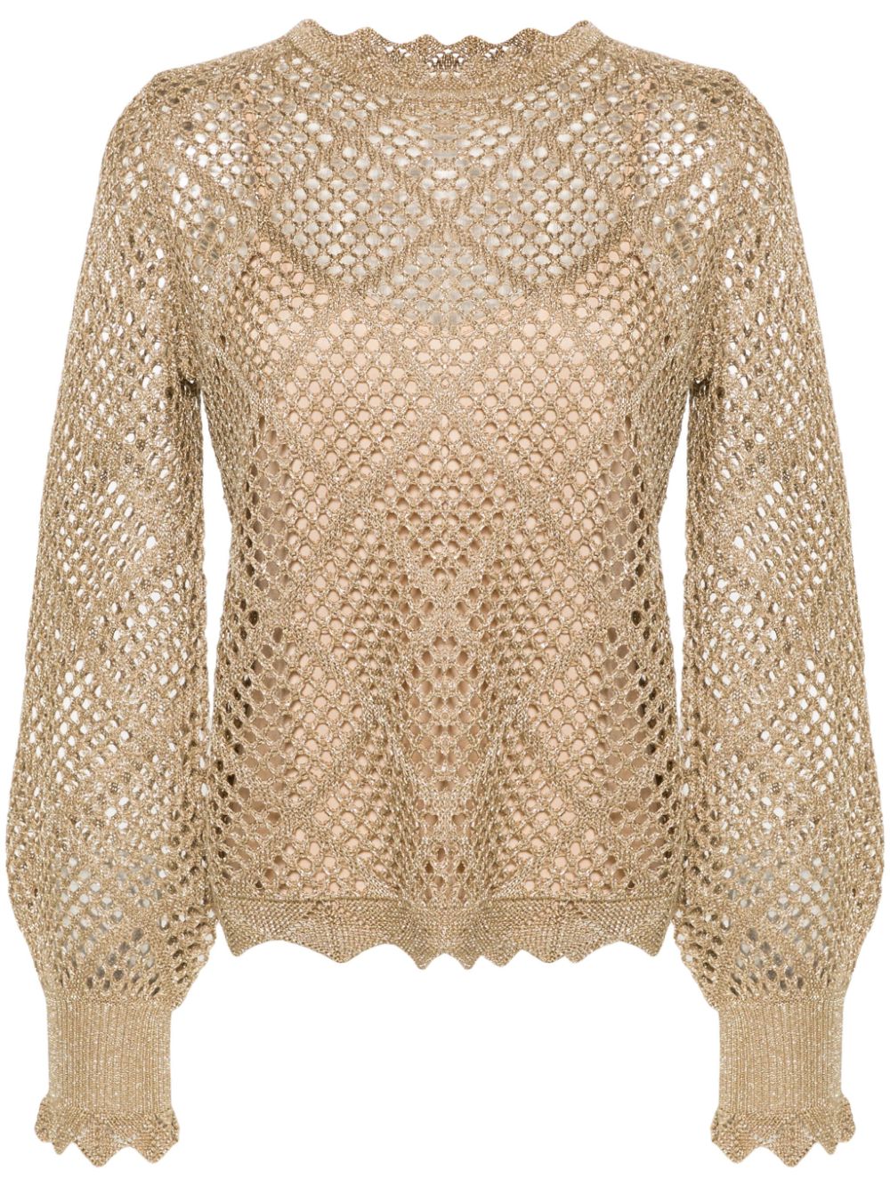 TWINSET open-knit metallic jumper - Gold von TWINSET