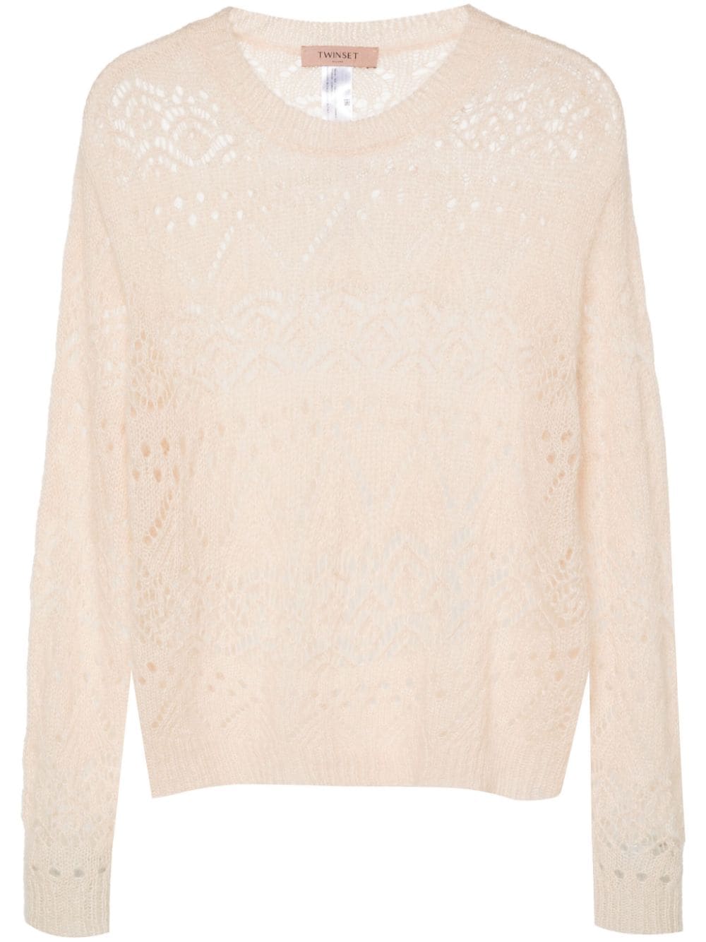 TWINSET openwork crochet jumper - Neutrals von TWINSET