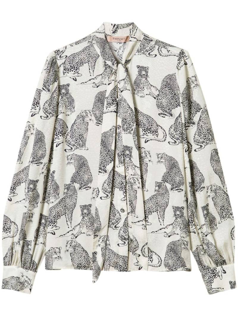 TWINSET patterned-jacquard shirt - Neutrals von TWINSET