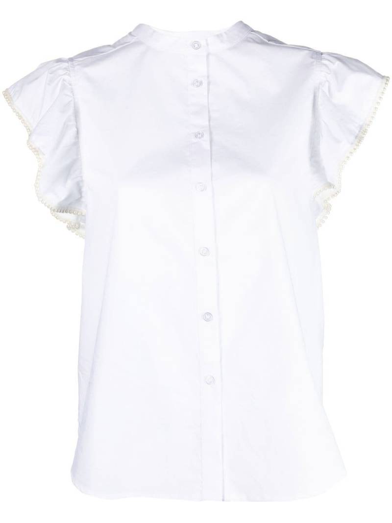 TWINSET pearl-trim buttoned blouse - White von TWINSET