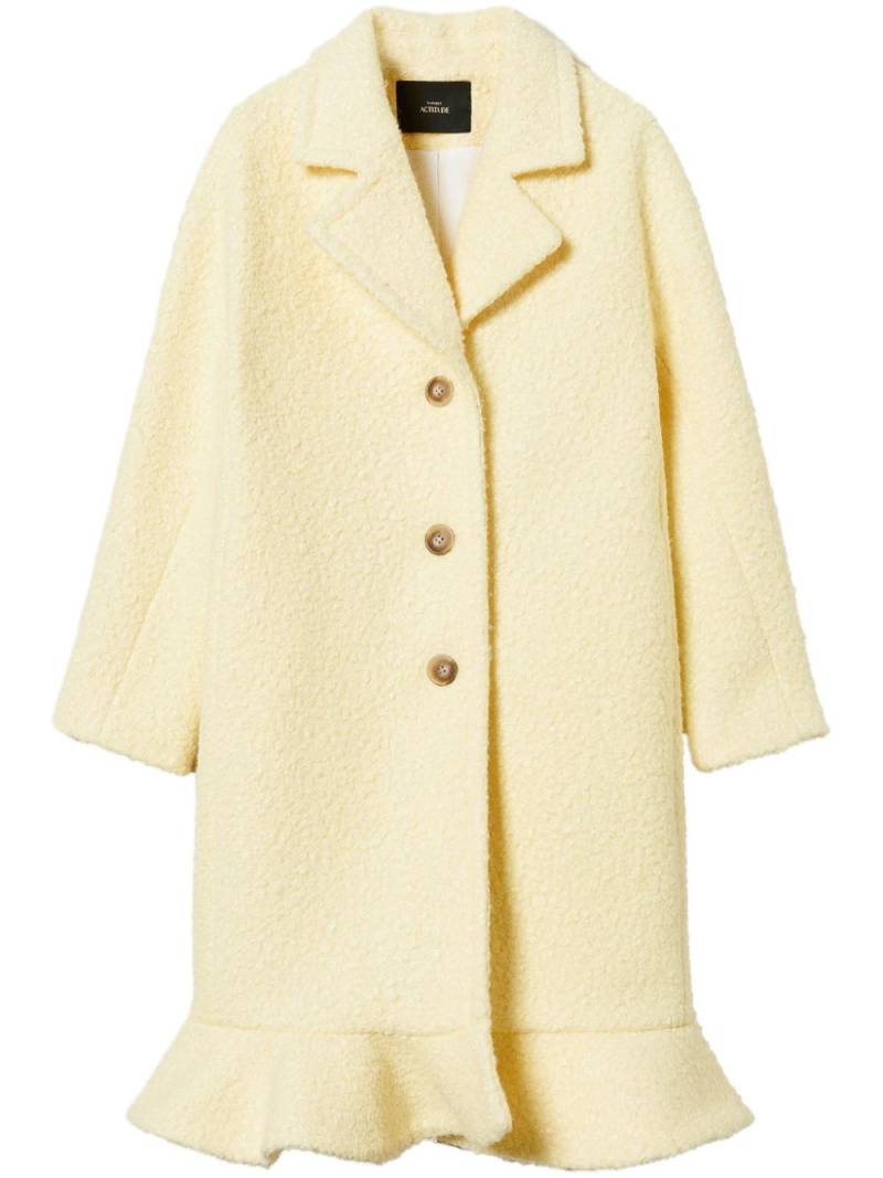 TWINSET peplum hem single-breasted coat - Yellow von TWINSET