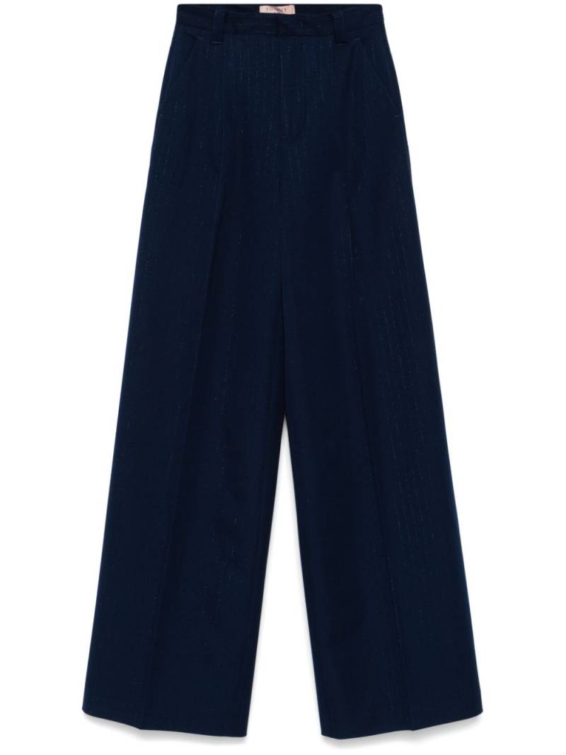 TWINSET pinstripe wide-leg trousers - Blue von TWINSET