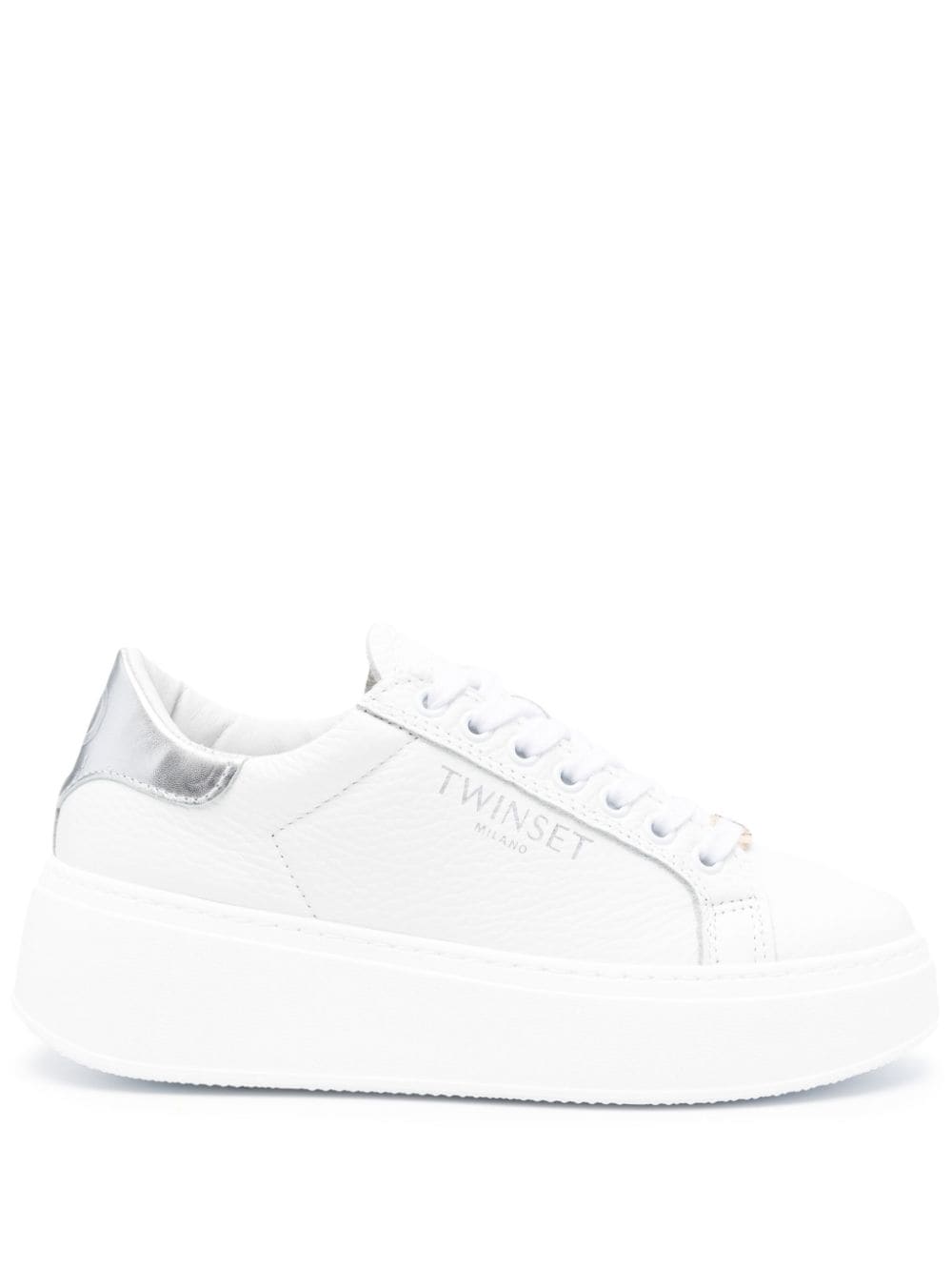 TWINSET platform leather sneakers - White von TWINSET