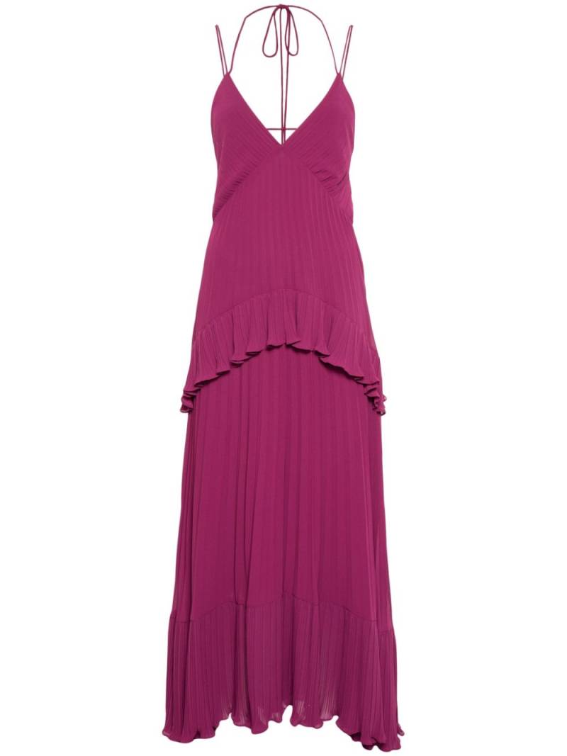 TWINSET pleated georgette dress - Purple von TWINSET