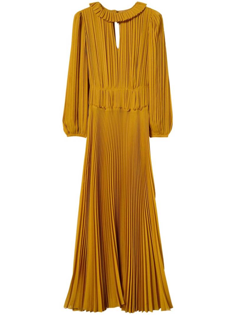 TWINSET pleated georgette dress - Yellow von TWINSET