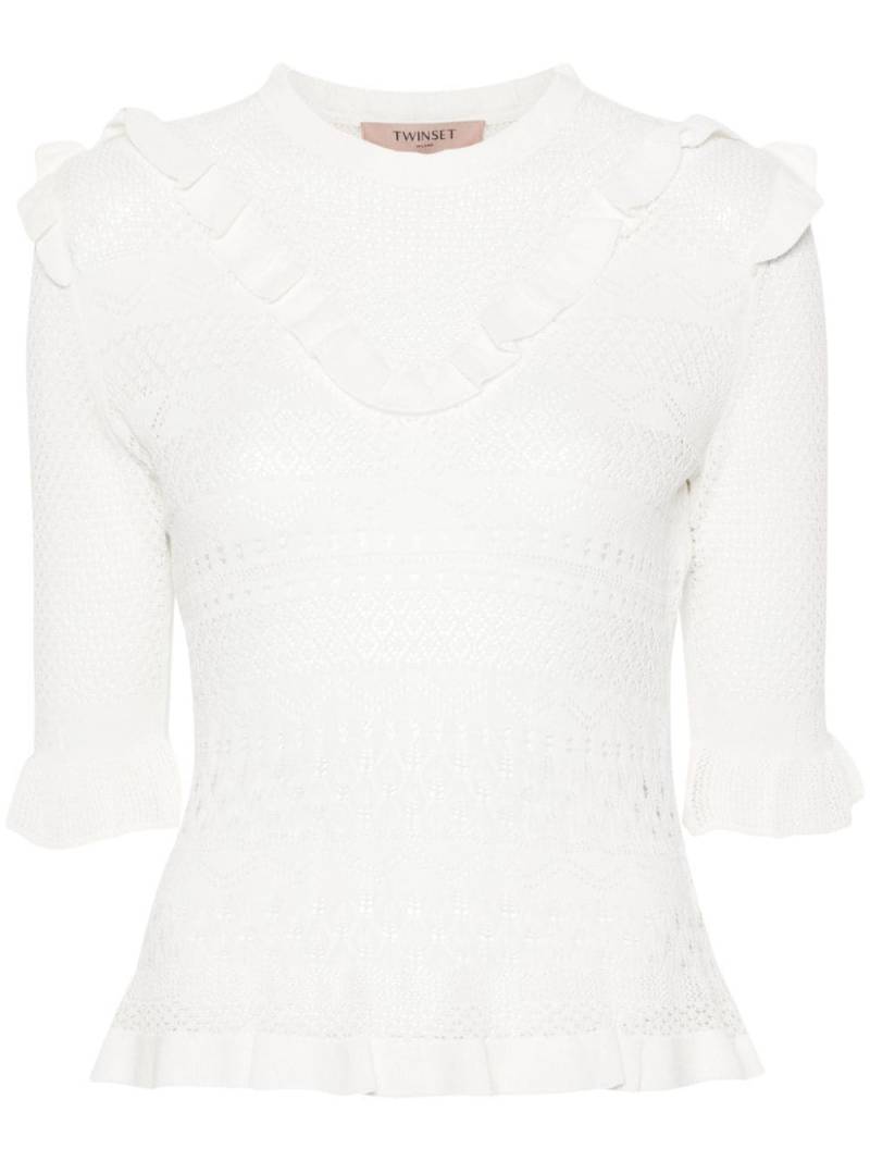 TWINSET pointelle-knit top - White von TWINSET