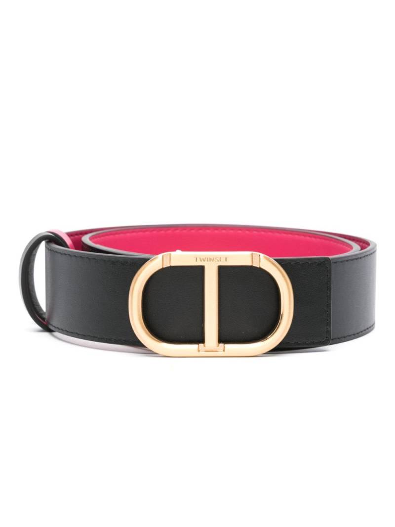 TWINSET reversible leather belt - Black von TWINSET