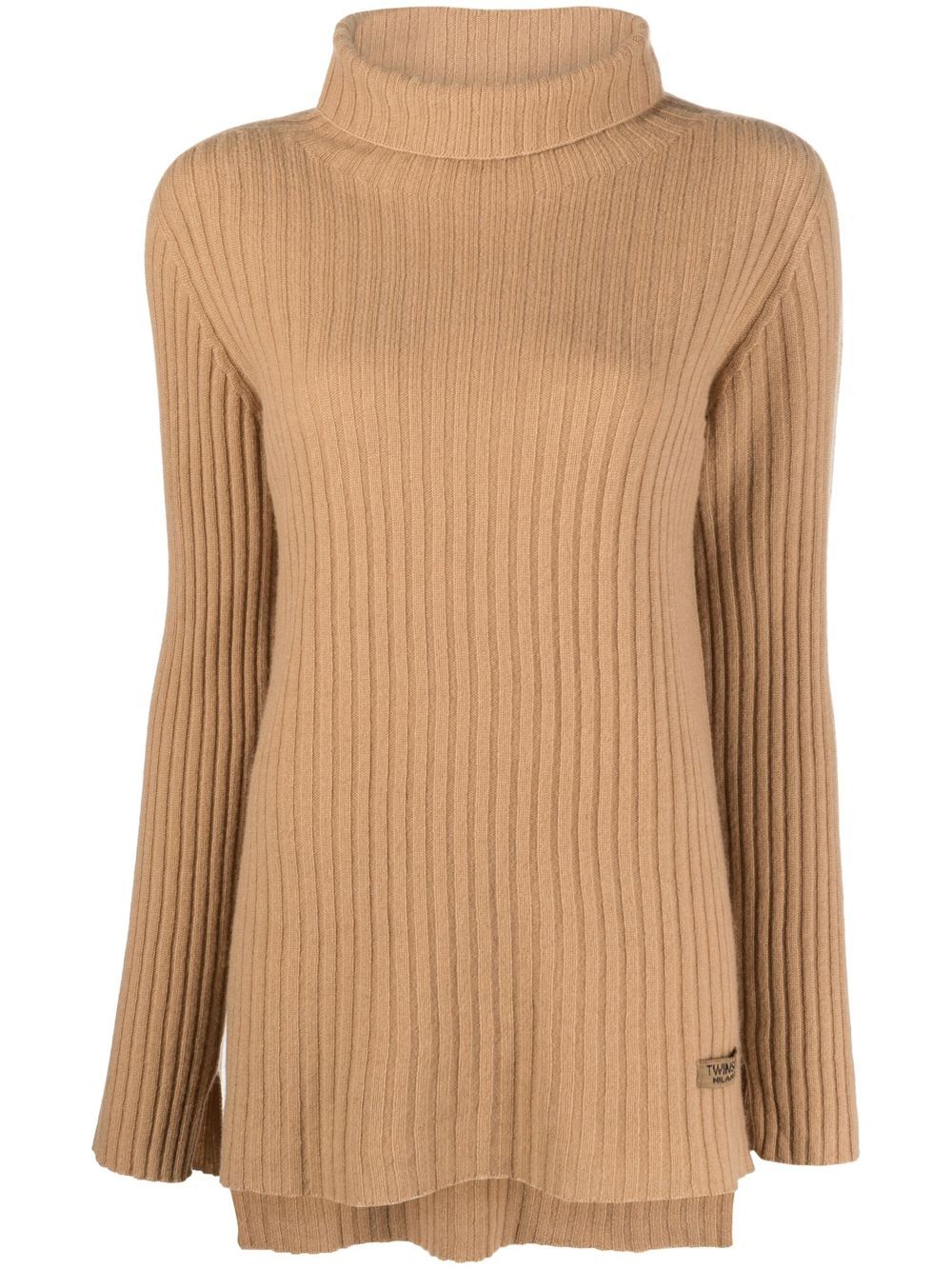 TWINSET ribbed-knit roll neck jumper - Neutrals von TWINSET