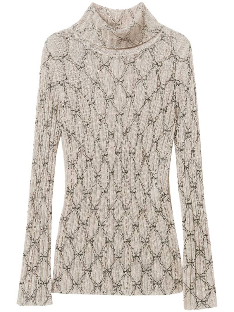 TWINSET roll-neck printed sweater - Neutrals von TWINSET