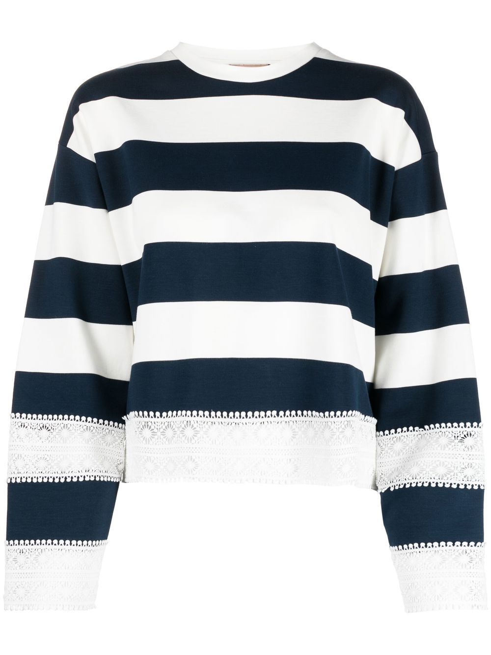 TWINSET round-neck striped sweatershirt - Blue von TWINSET