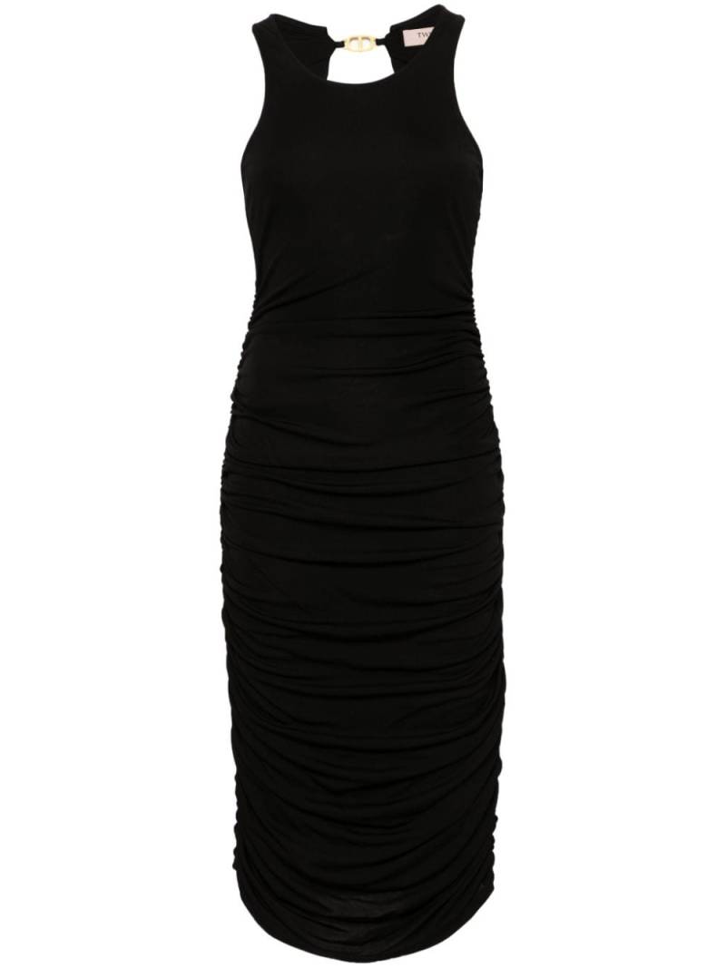 TWINSET ruched midi dress - Black von TWINSET