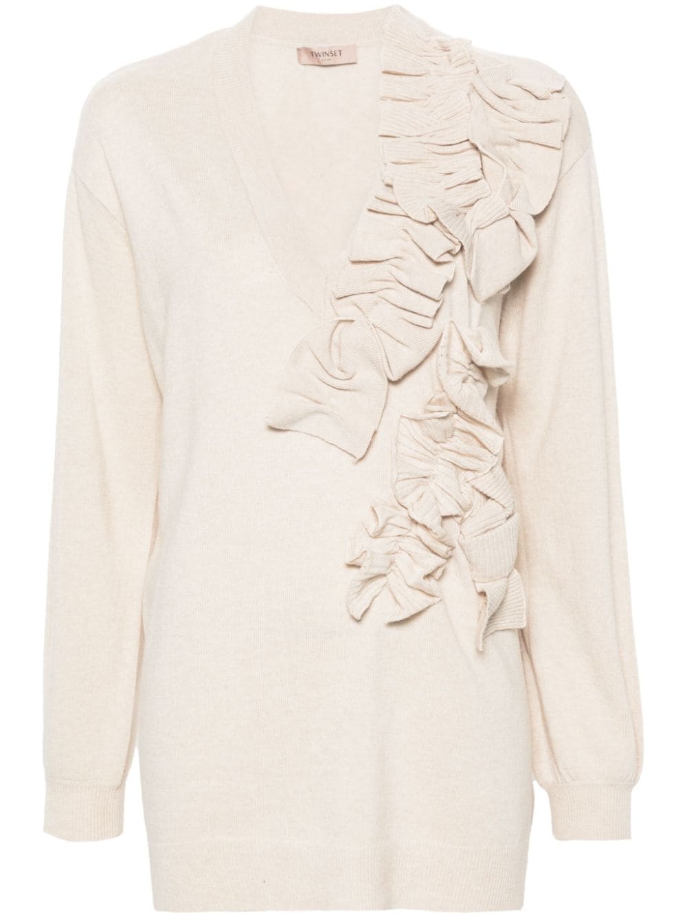 TWINSET ruffle-detail jumper - Neutrals von TWINSET