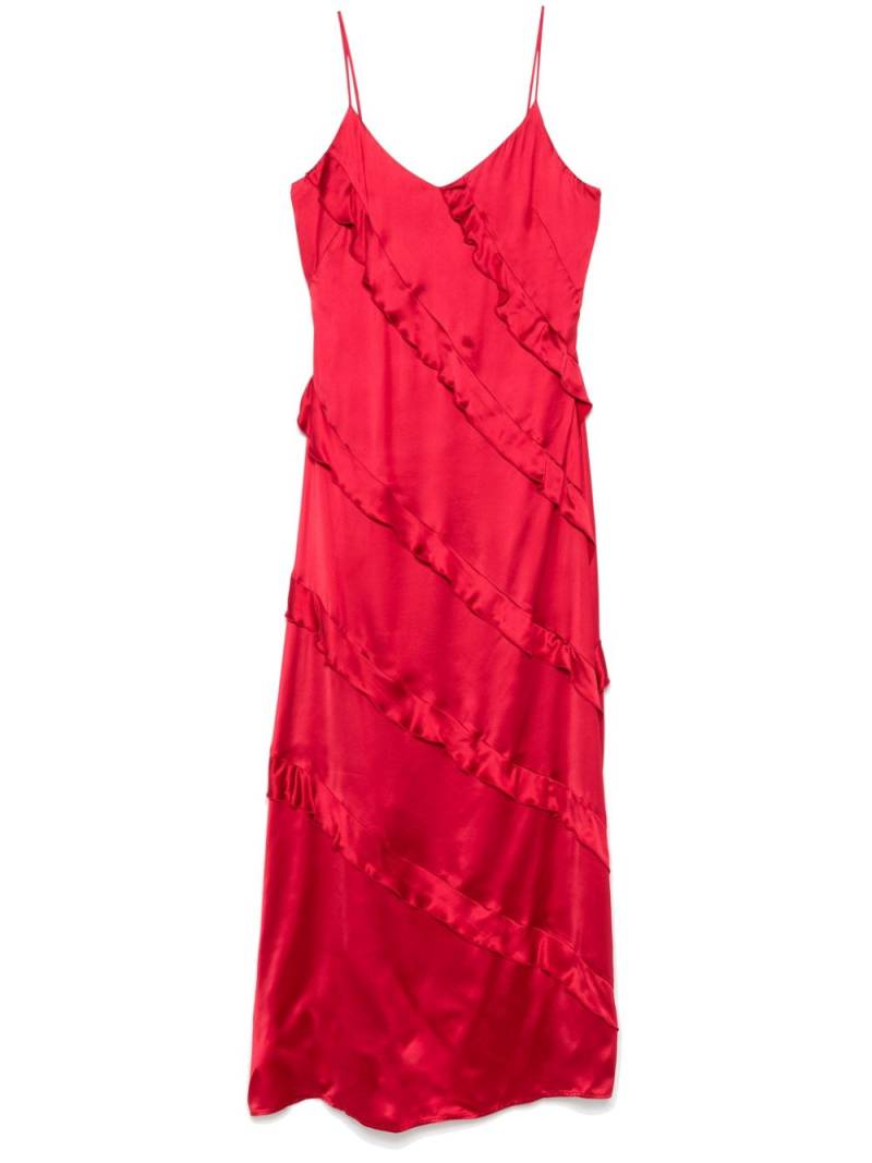 TWINSET ruffled satin maxi dress - Red von TWINSET