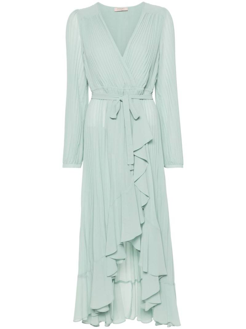 TWINSET ruffled-trim plissé maxi dress - Green von TWINSET