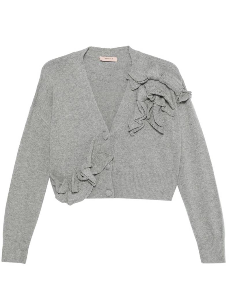 TWINSET ruffles cardigan - Grey von TWINSET