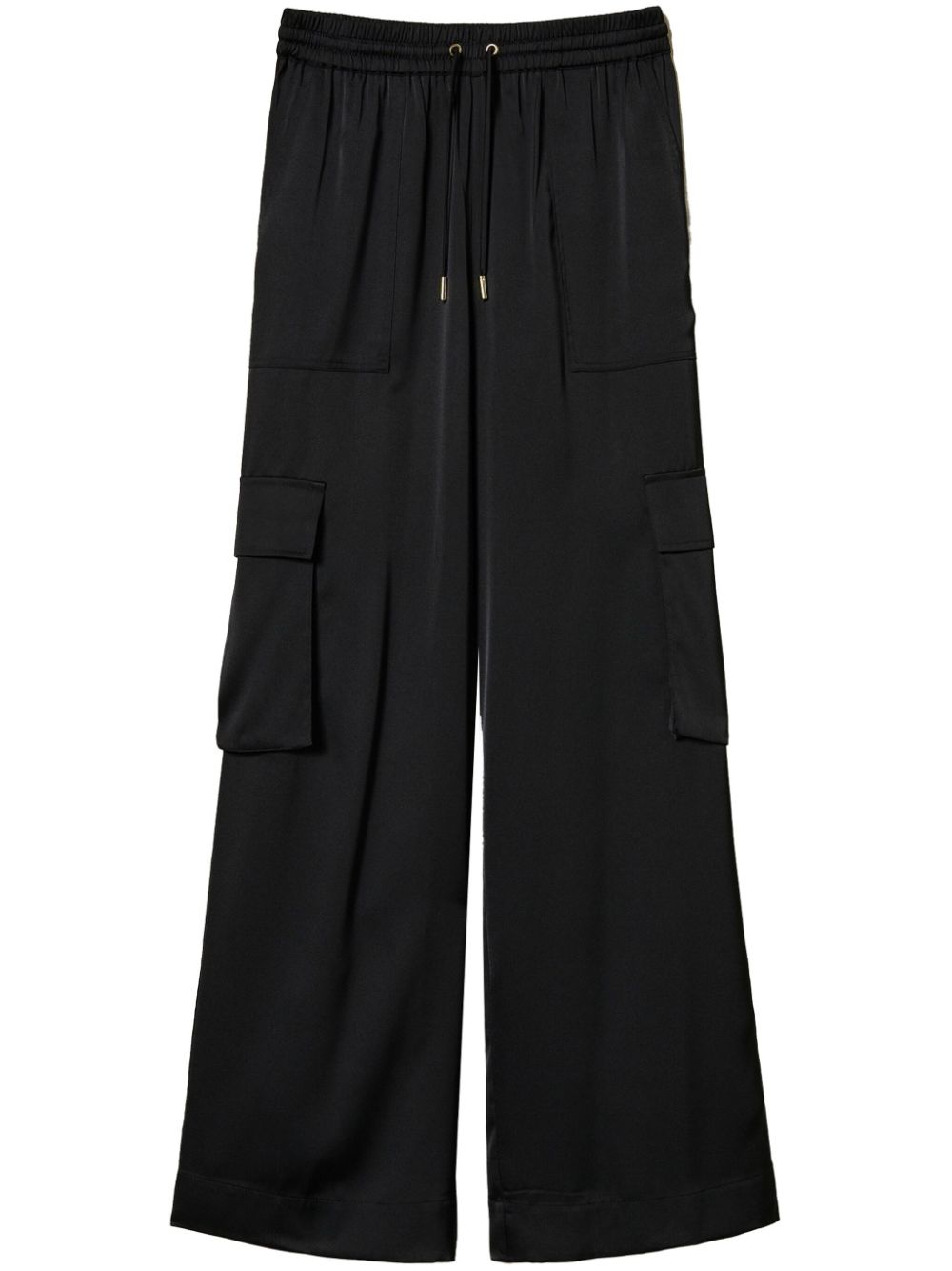 TWINSET satin cargo trousers - Black von TWINSET