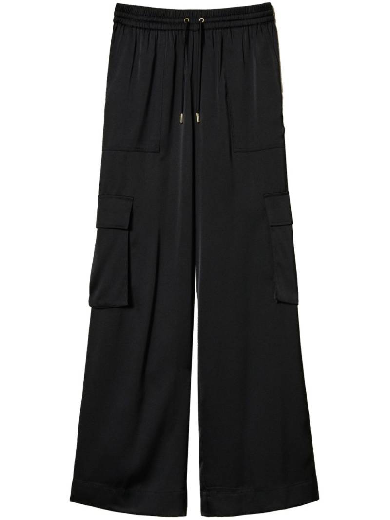 TWINSET satin cargo trousers - Black von TWINSET