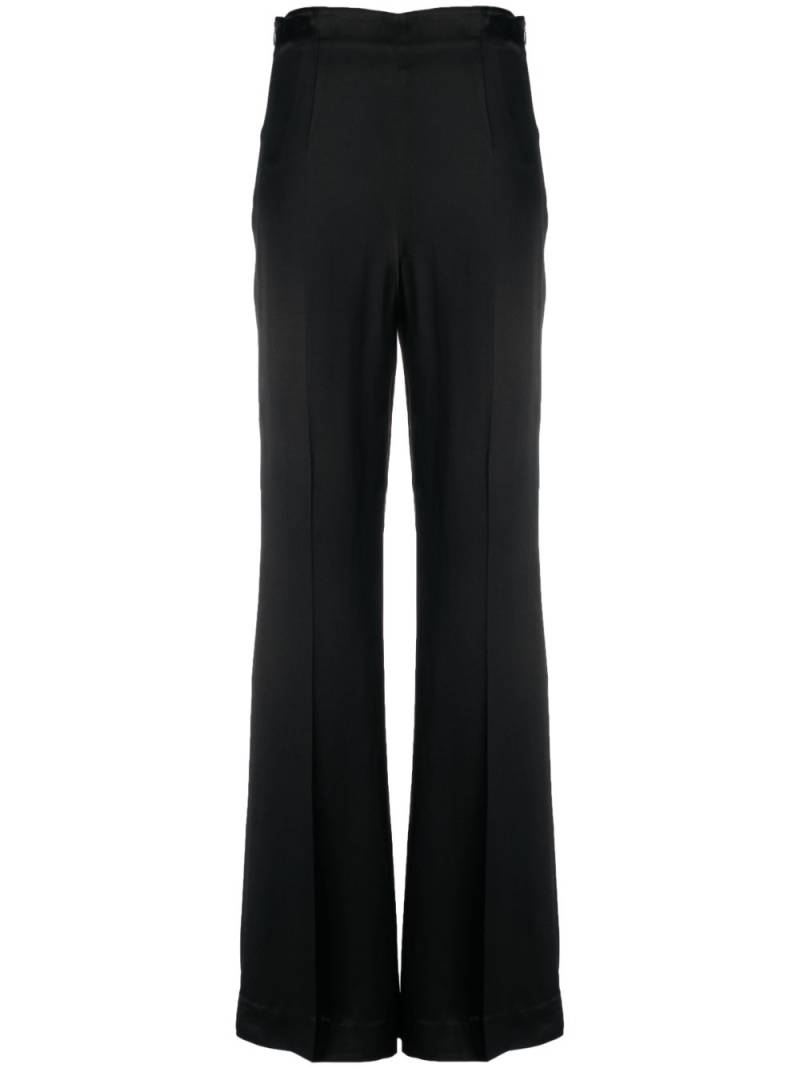 TWINSET satin-finish wide-leg trousers - Black von TWINSET