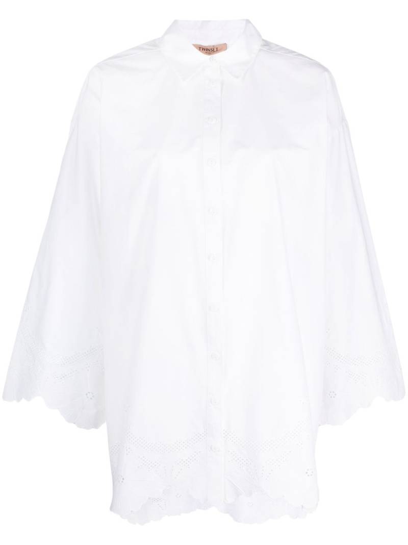 TWINSET scalloped-edge poplin shirt - White von TWINSET