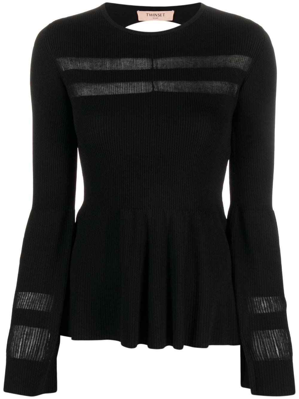 TWINSET semi-sheer panel knitted jumper - Black von TWINSET