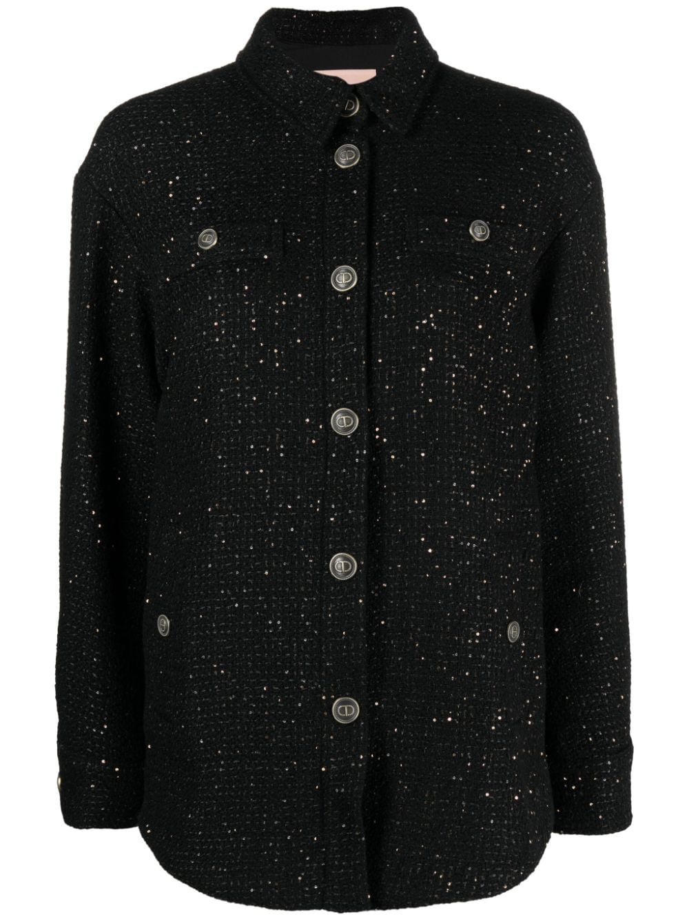 TWINSET sequin-embellished bouclé jacket - Black von TWINSET