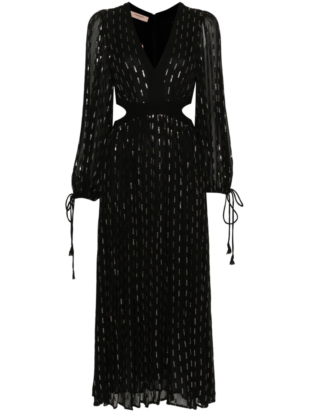 TWINSET sequin-embellished georgette midi dress - Black von TWINSET
