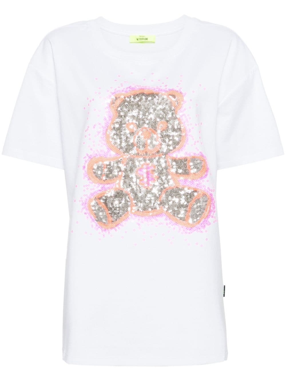 TWINSET sequined teddy bear T-shirt - White von TWINSET