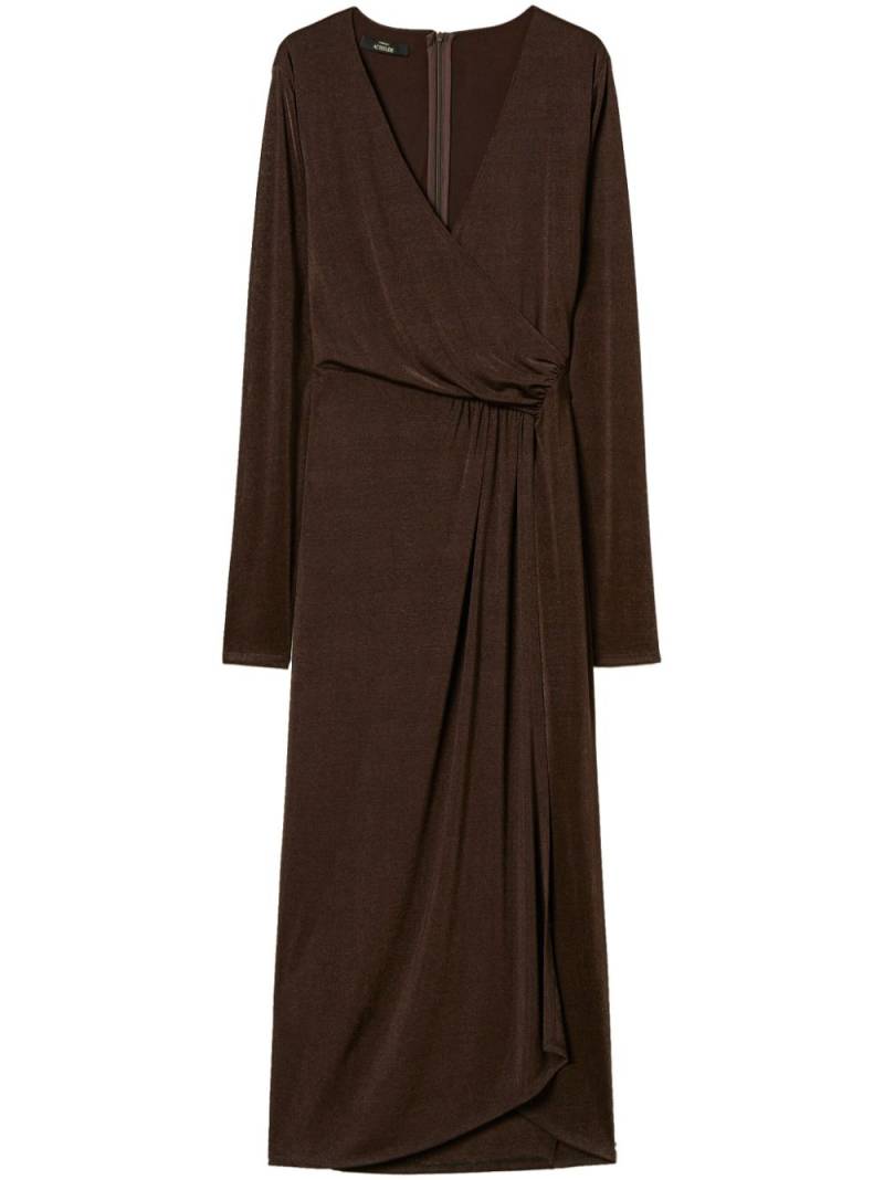 TWINSET side-draping jersey maxi dress - Brown von TWINSET