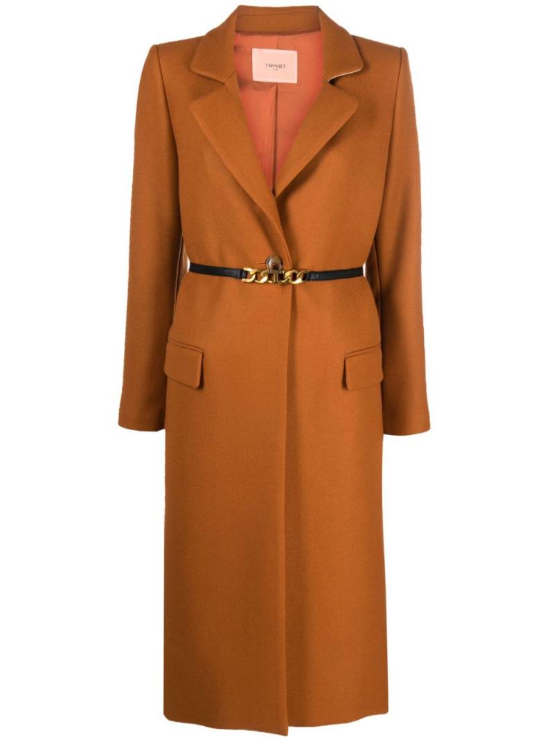 TWINSET single-breasted belted coat - Brown von TWINSET