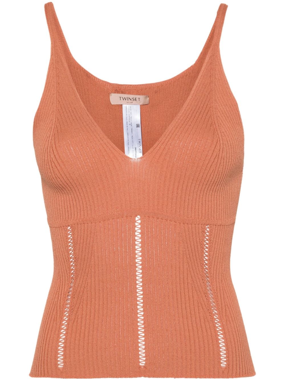 TWINSET sleeveless ribbed-knit top - Orange von TWINSET