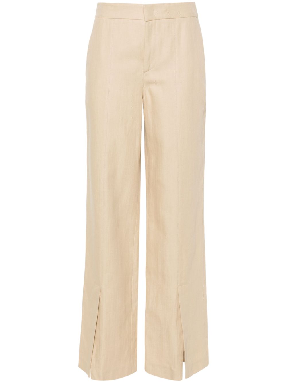 TWINSET slit-hem straight-leg trousers - Neutrals von TWINSET