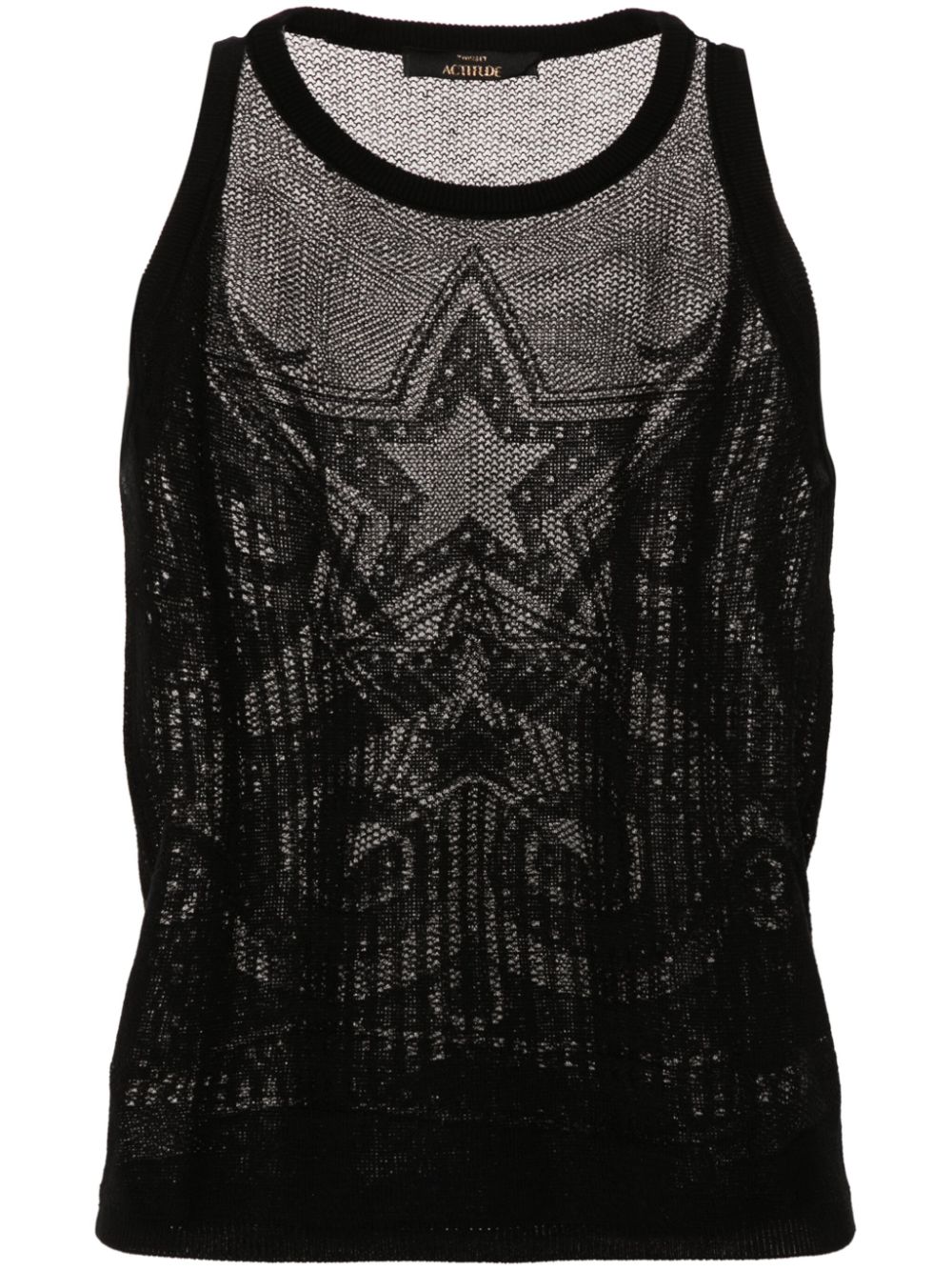 TWINSET star-pattern sheer top - Black von TWINSET