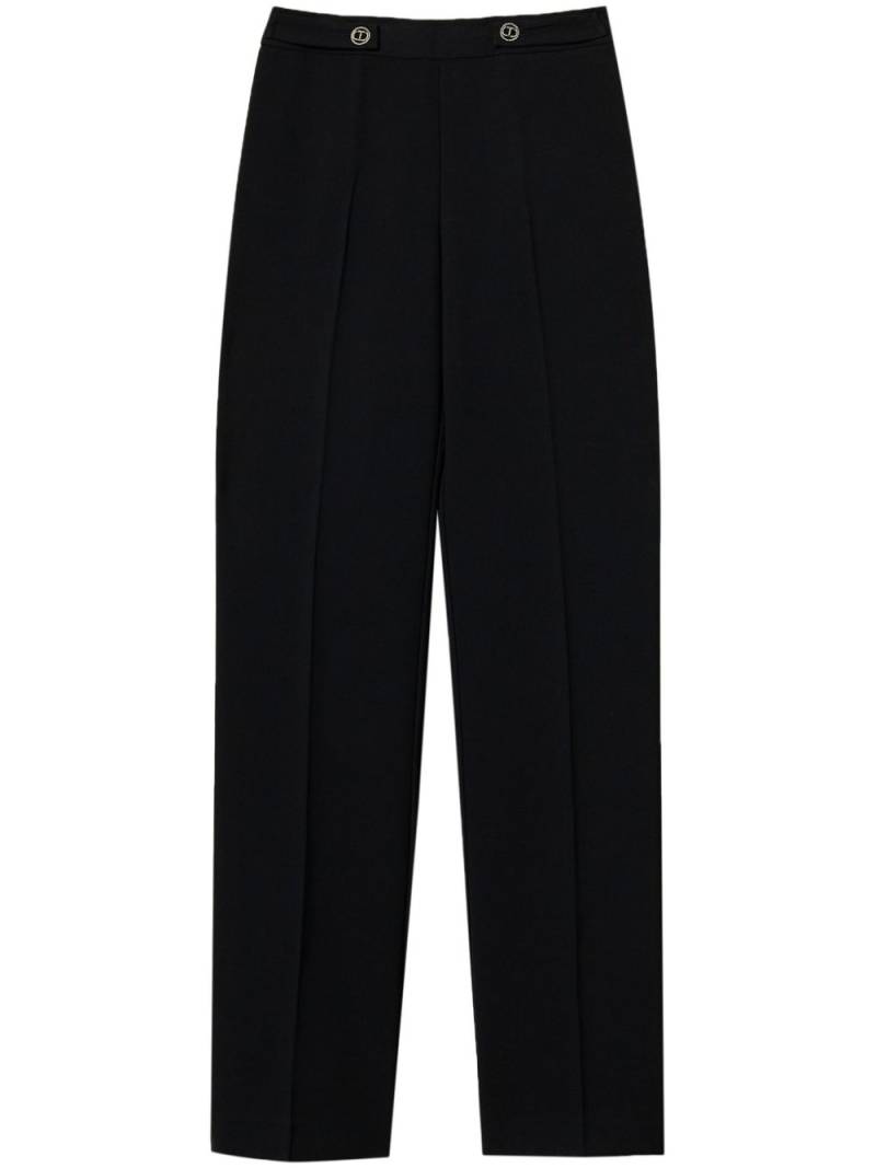 TWINSET straight-leg cady-texture trousers - Black von TWINSET