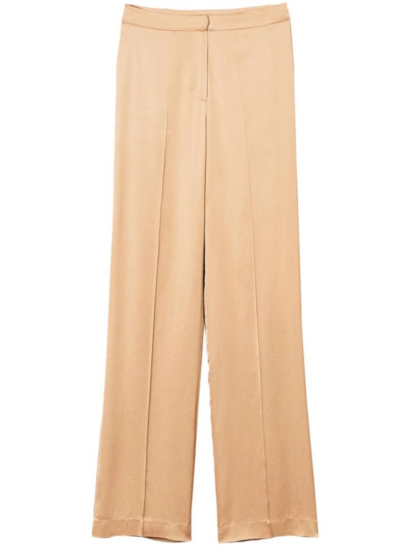 TWINSET straight-leg satin trousers - Neutrals von TWINSET