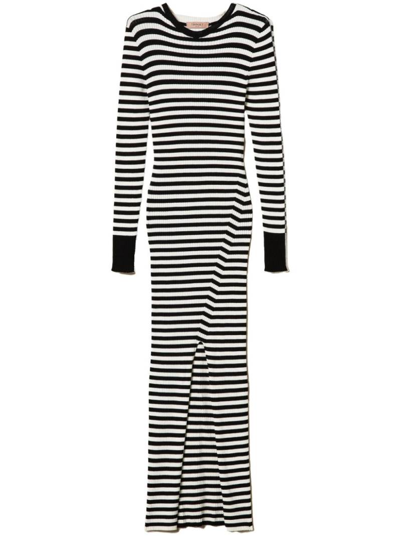 TWINSET striped knit dress - Black von TWINSET