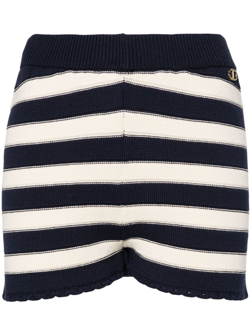 TWINSET striped knitted mini short - Blue von TWINSET