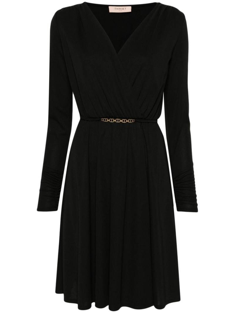 TWINSET textured flared mini dress - Black von TWINSET