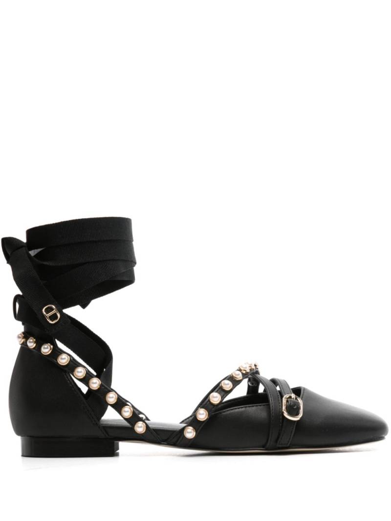 TWINSET tied ballerina shoes - Black von TWINSET