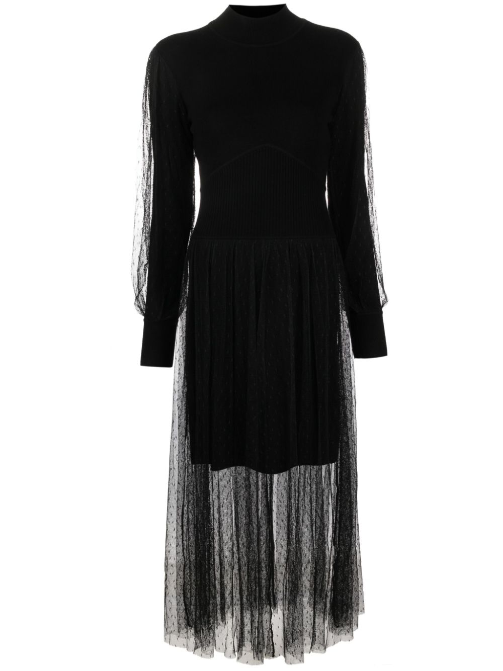 TWINSET tulle midi dress - Black von TWINSET