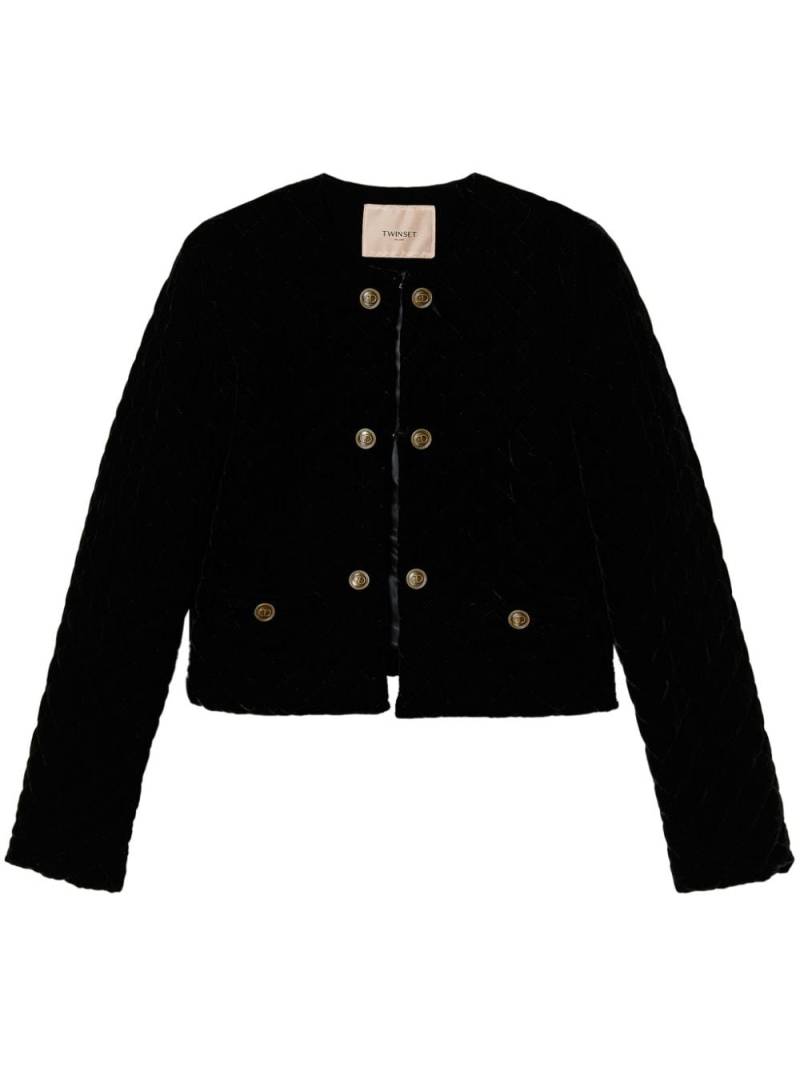 TWINSET velvet cropped jacket - Black von TWINSET