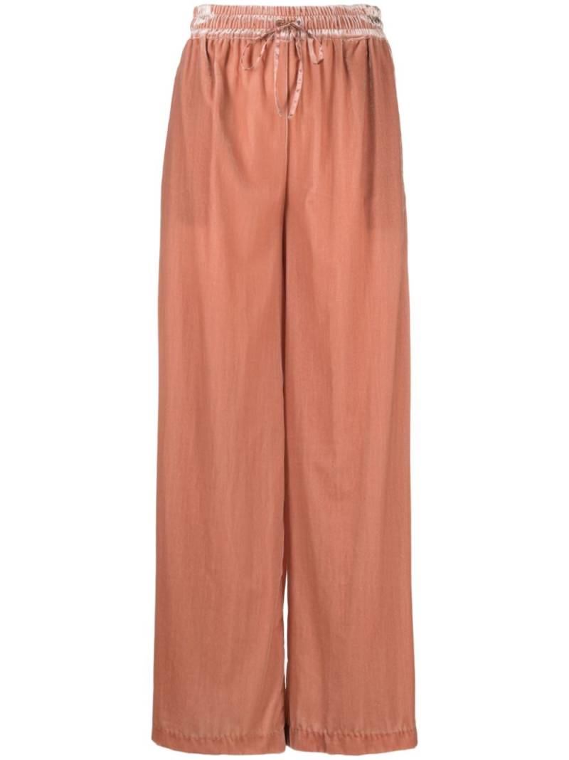 TWINSET wide-leg velvet trousers - Pink von TWINSET