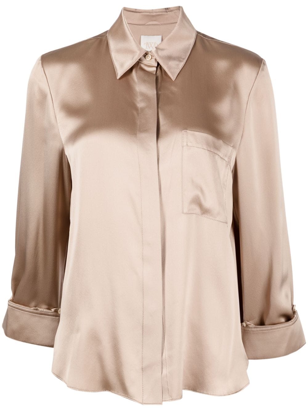 TWP Boyfriend silk shirt - Brown von TWP