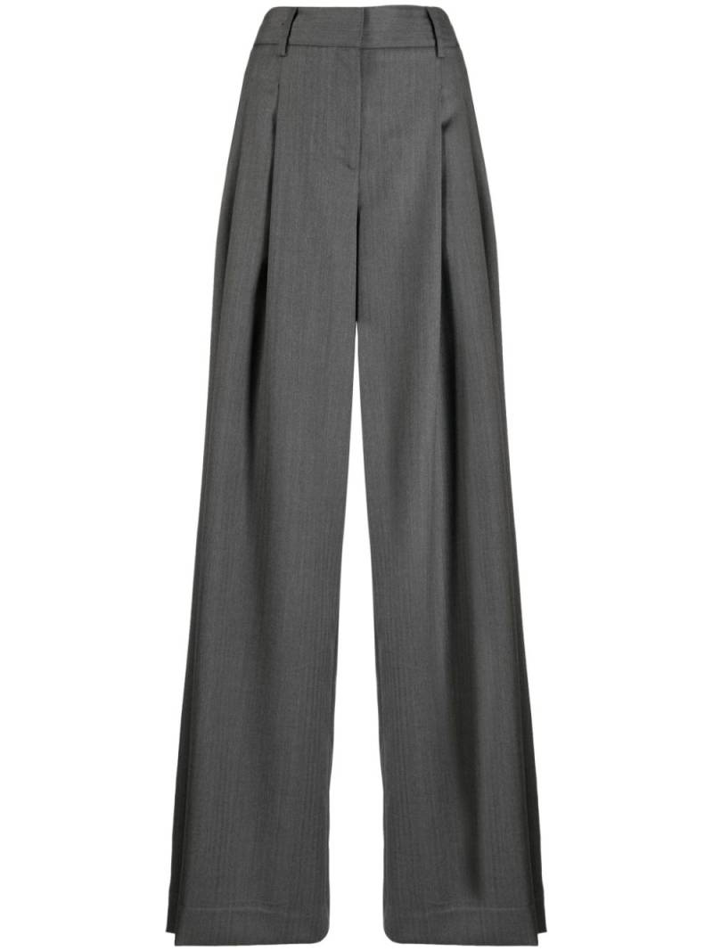 TWP pleat-detail wool palazzo pants - Grey von TWP