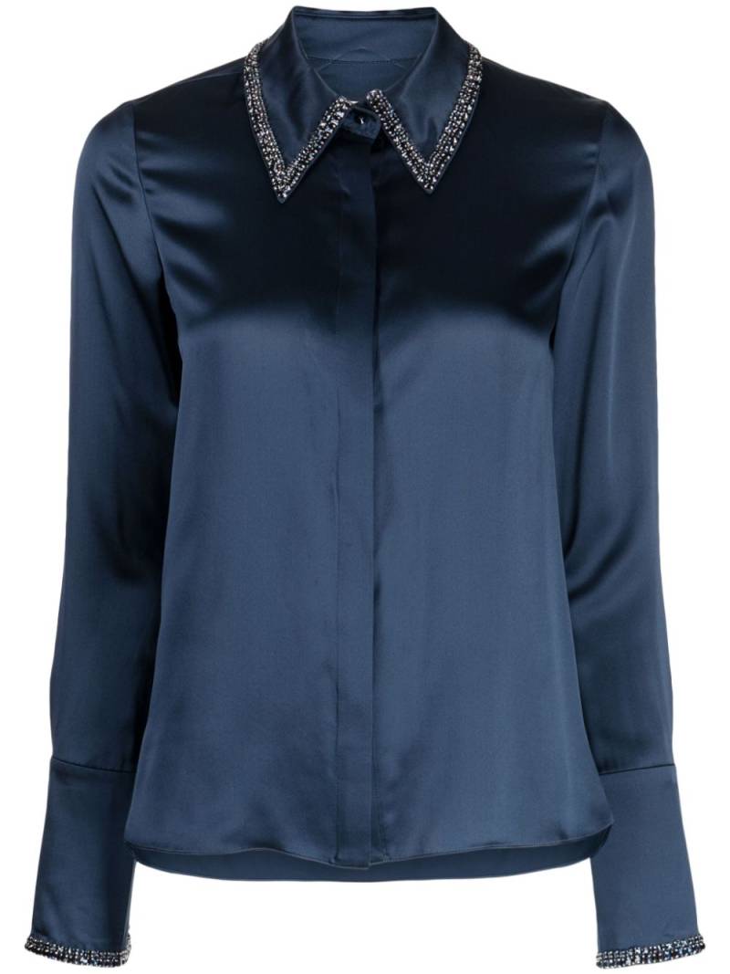 TWP rhinestone-embellished silk shirt - Blue von TWP